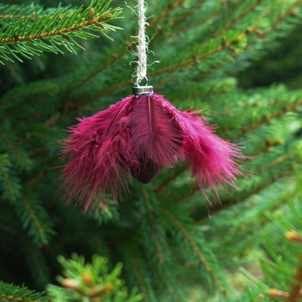 Burgundy Feather Bauble